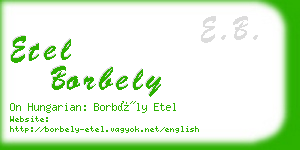 etel borbely business card